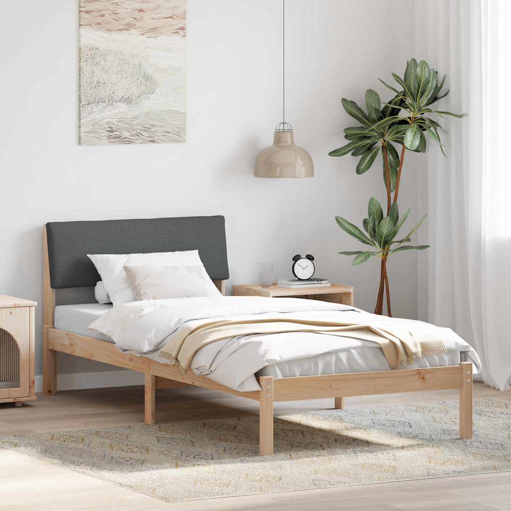 vidaXL Rama łóżka Z zagłówkiem brązowy i ciemnoszary 100 x 200 cm