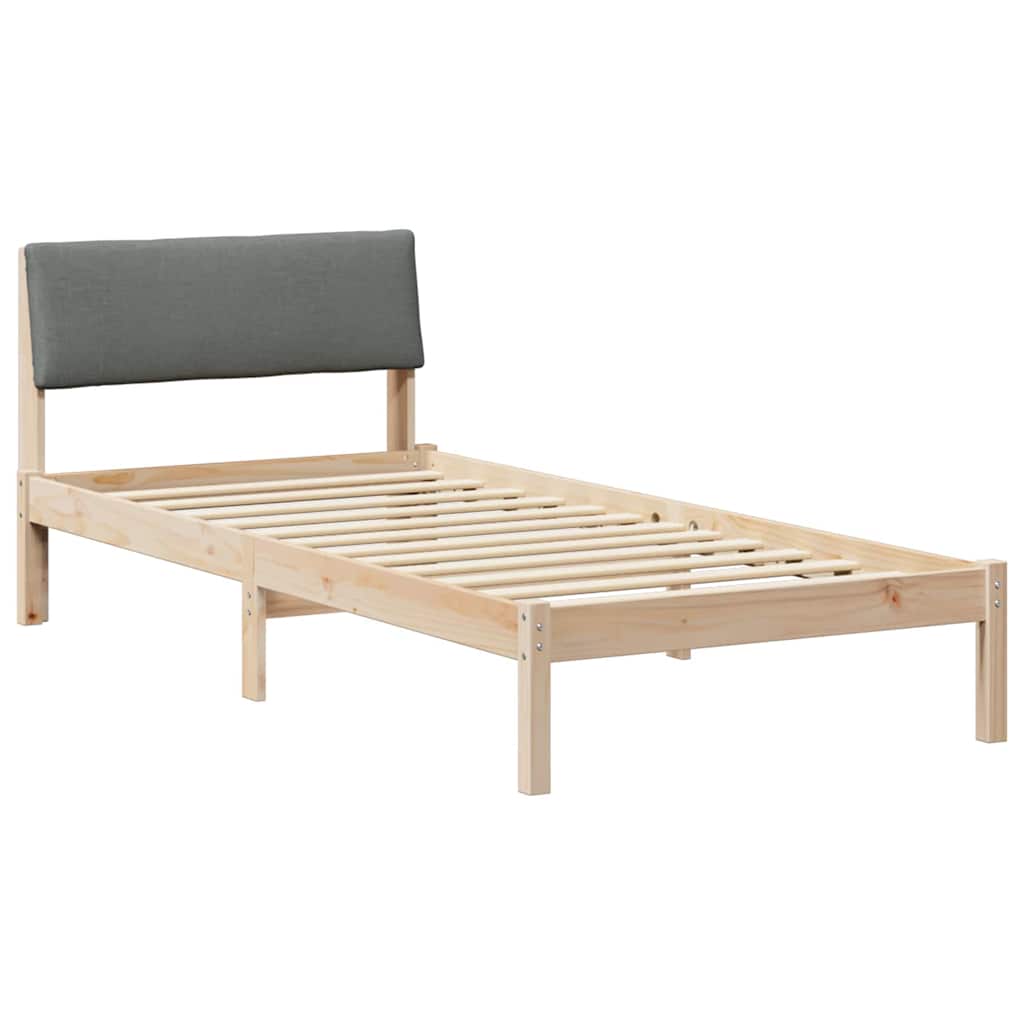 vidaXL Rama łóżka Z zagłówkiem brązowy i ciemnoszary 100 x 200 cm