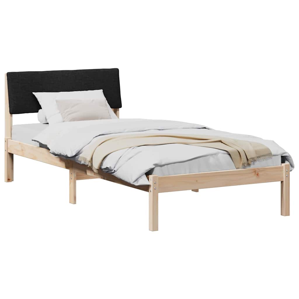 vidaXL Rama łóżka brązowo-czarny 100 x 200 cm Lite drewno sosnowe