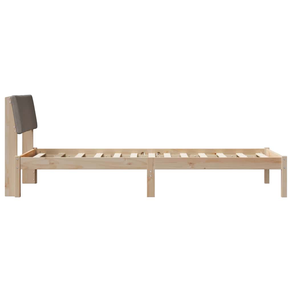 vidaXL Rama łóżka Brązowy i taupe 100 x 200 cm Lite drewno sosnowe