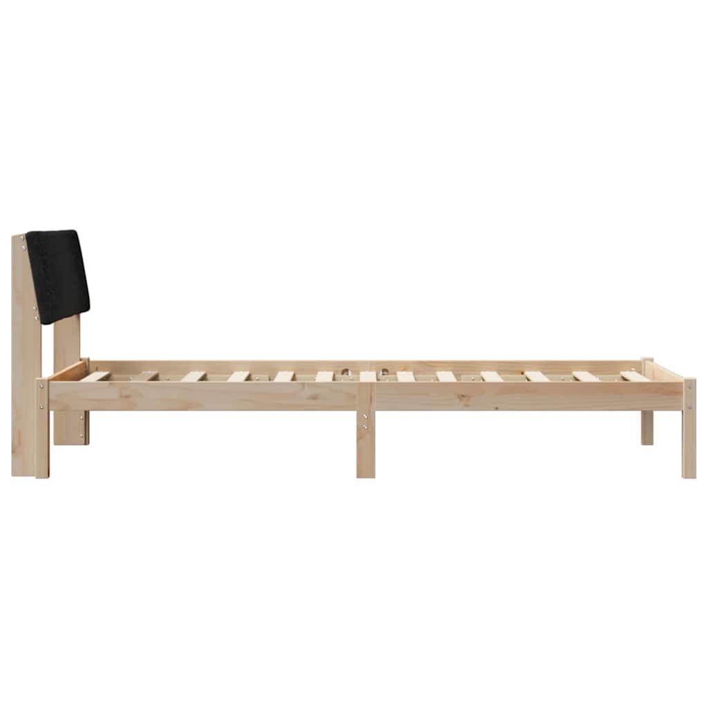 vidaXL Rama łóżka brązowo-czarny 90 x 200 cm Lite drewno sosnowe