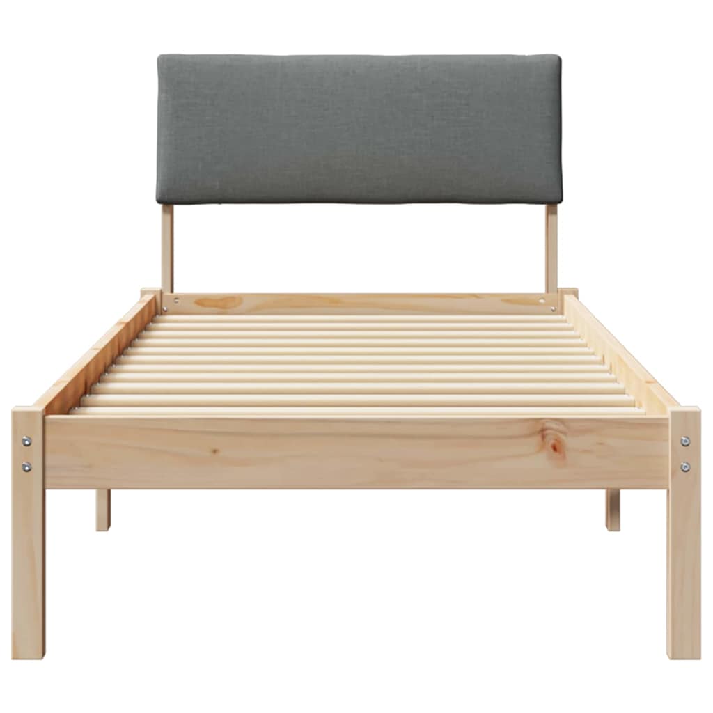 vidaXL Rama łóżka Z zagłówkiem brązowy i ciemnoszary 80 x 200 cm