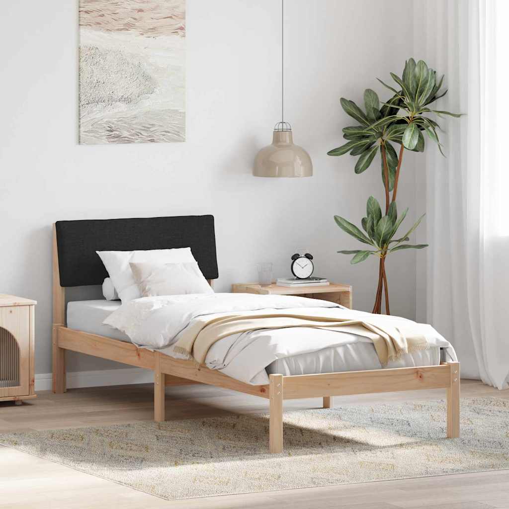 vidaXL Rama łóżka brązowo-czarny 80 x 200 cm Lite drewno sosnowe