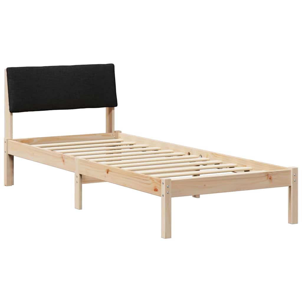 vidaXL Rama łóżka brązowo-czarny 80 x 200 cm Lite drewno sosnowe