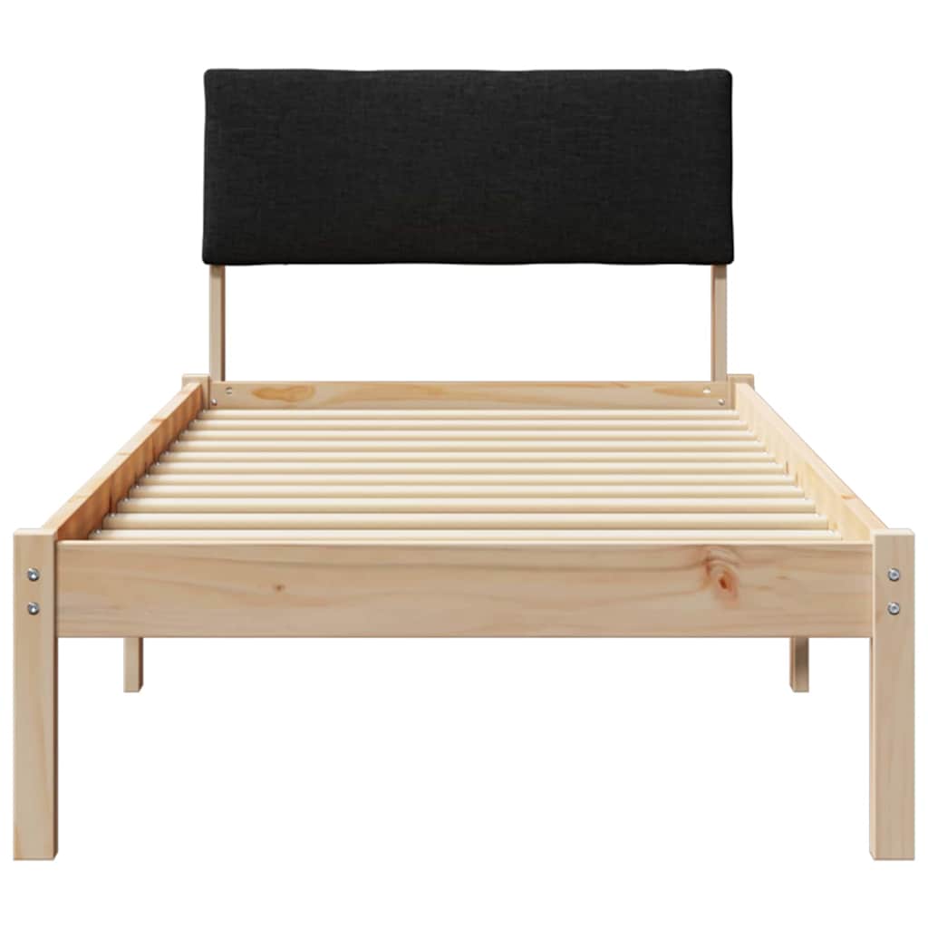 vidaXL Rama łóżka brązowo-czarny 80 x 200 cm Lite drewno sosnowe