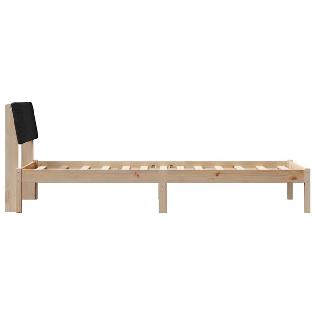 vidaXL Rama łóżka brązowo-czarny 80 x 200 cm Lite drewno sosnowe