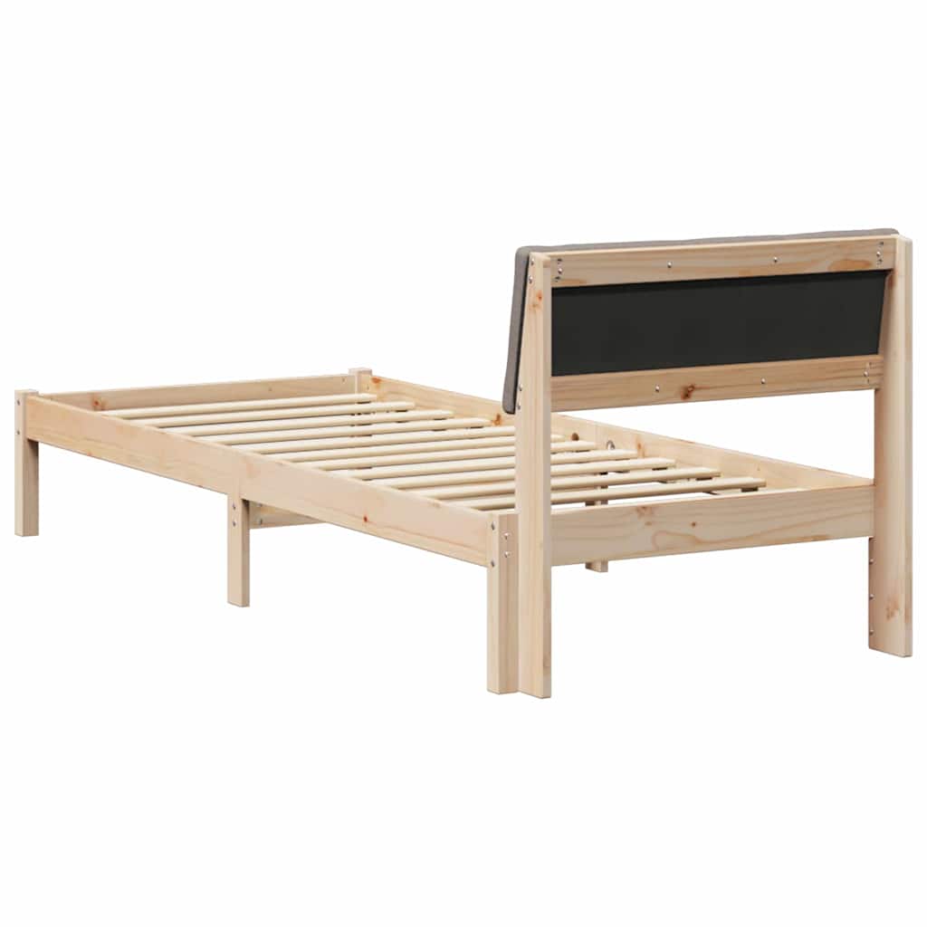 vidaXL Rama łóżka Brązowy i taupe 80 x 200 cm Lite drewno sosnowe
