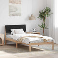 vidaXL Rama łóżka brązowo-czarny 90 x 190 cm Lite drewno sosnowe