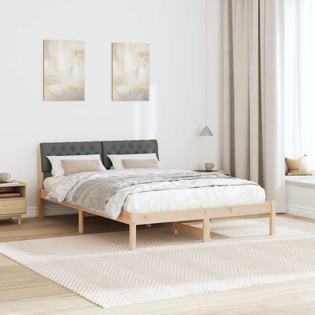 vidaXL Rama łóżka Z zagłówkiem brązowy i ciemnoszary 160 x 200 cm