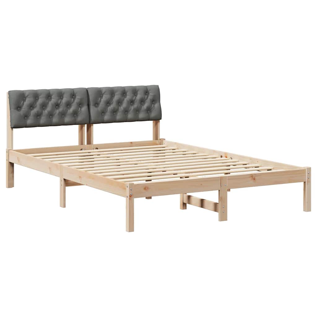 vidaXL Rama łóżka Z zagłówkiem brązowy i ciemnoszary 150 x 200 cm