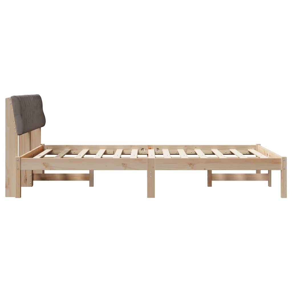 vidaXL Rama łóżka Brązowy i taupe 150 x 200 cm Lite drewno sosnowe