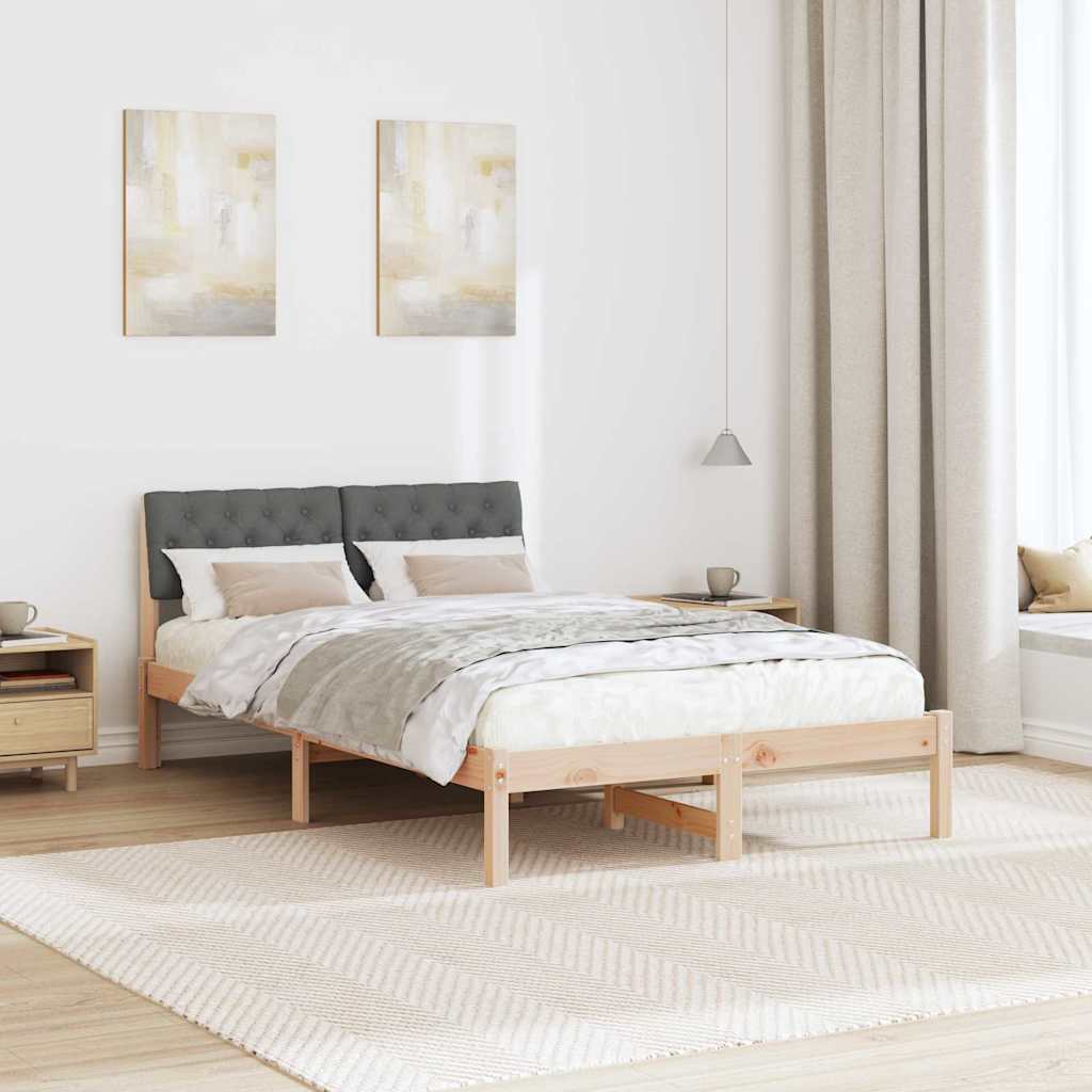 vidaXL Rama łóżka Z zagłówkiem brązowy i ciemnoszary 120 x 200 cm