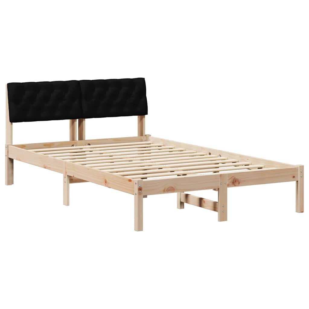 vidaXL Rama łóżka brązowo-czarny 120 x 200 cm Lite drewno sosnowe