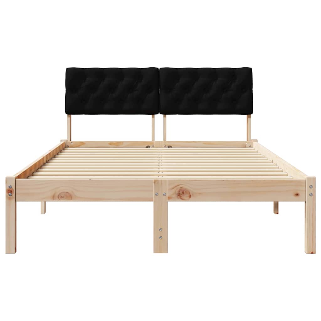 vidaXL Rama łóżka brązowo-czarny 120 x 200 cm Lite drewno sosnowe
