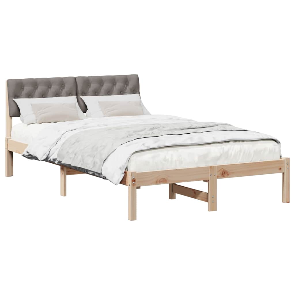 vidaXL Rama łóżka Brązowy i taupe 120 x 200 cm Lite drewno sosnowe