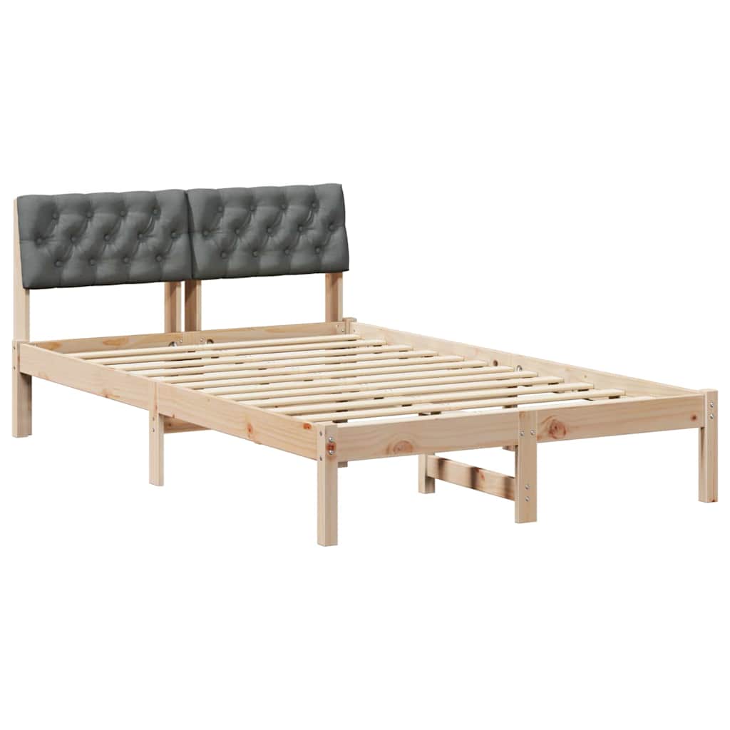 vidaXL Rama łóżka Z zagłówkiem brązowy i ciemnoszary 120 x 190 cm
