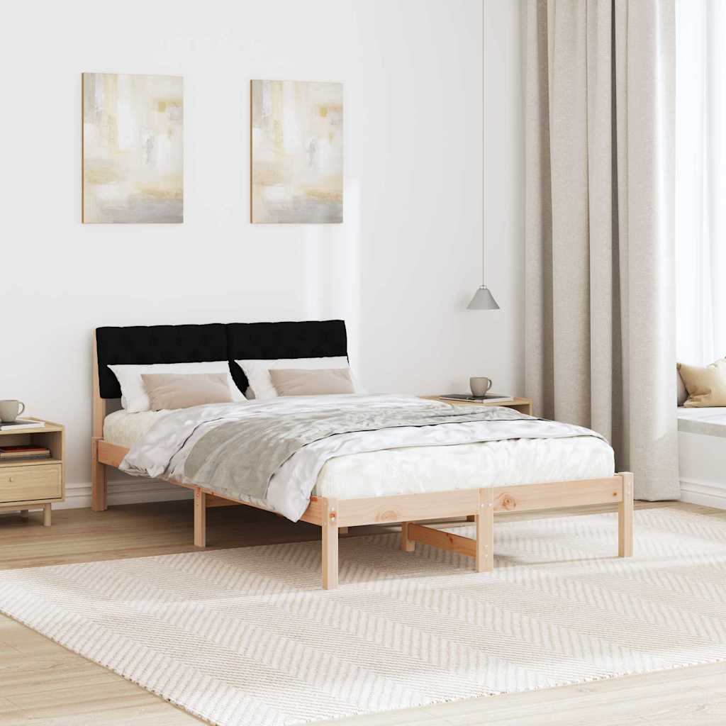 vidaXL Rama łóżka brązowo-czarny 120 x 190 cm Lite drewno sosnowe