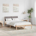 vidaXL Rama łóżka Brązowy i taupe 120 x 190 cm Lite drewno sosnowe
