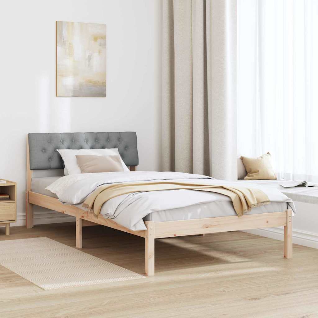 vidaXL Rama łóżka Z zagłówkiem Brązowy i jasnoszary 100 x 200 cm
