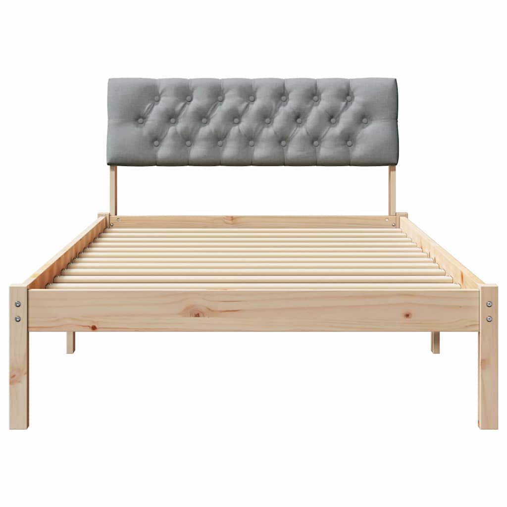 vidaXL Rama łóżka Z zagłówkiem Brązowy i jasnoszary 100 x 200 cm
