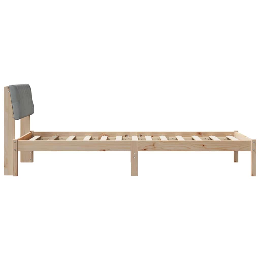 vidaXL Rama łóżka Z zagłówkiem Brązowy i jasnoszary 100 x 200 cm