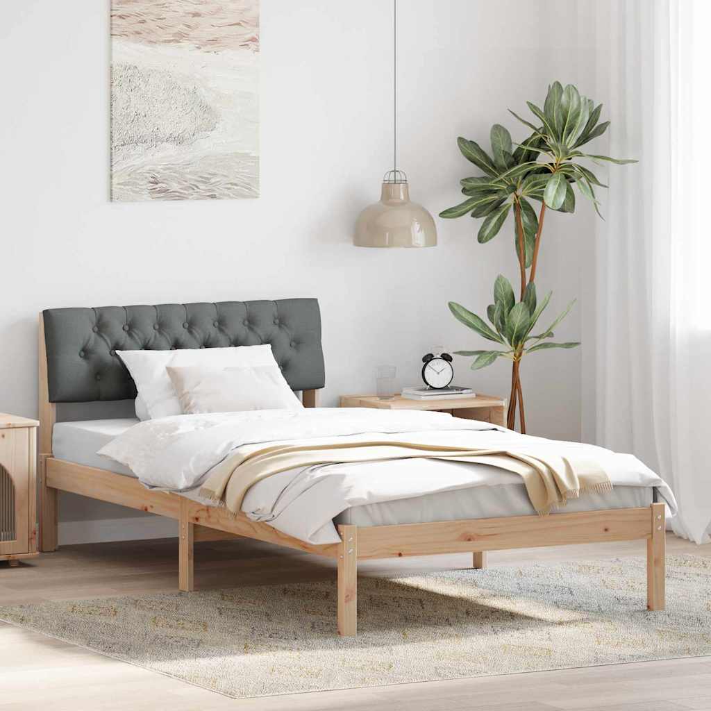 vidaXL Rama łóżka Z zagłówkiem brązowy i ciemnoszary 100 x 200 cm