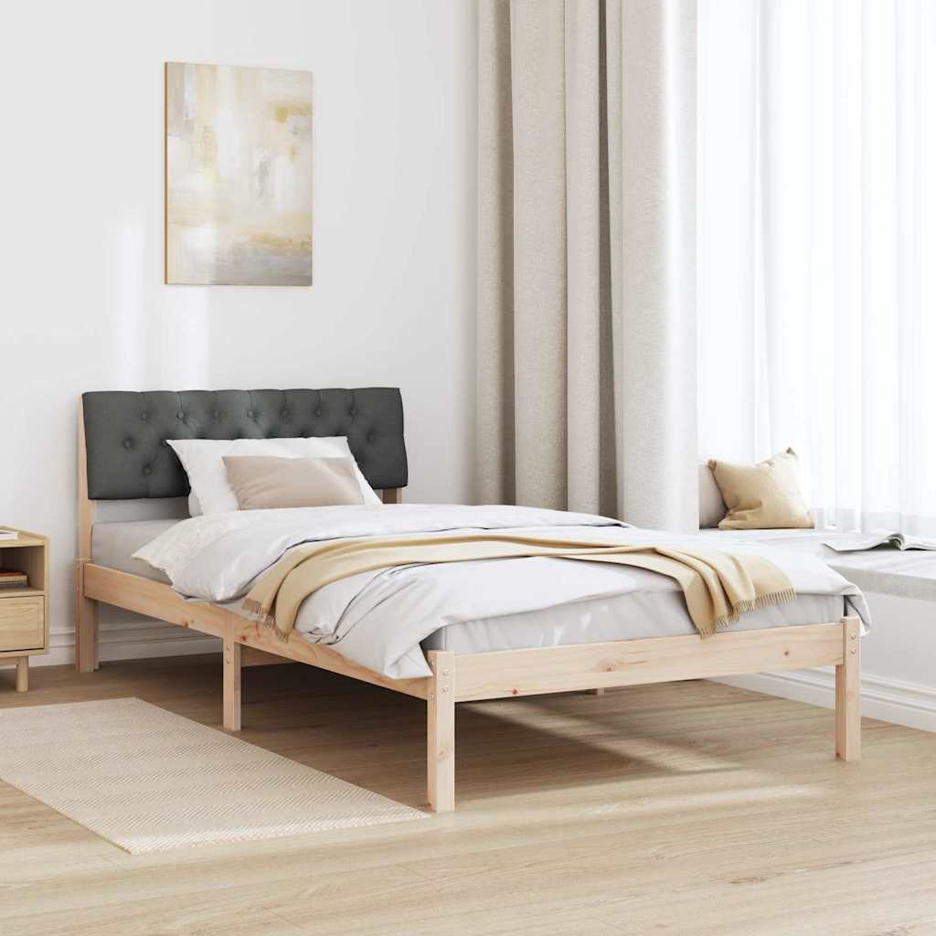 vidaXL Rama łóżka Z zagłówkiem brązowy i ciemnoszary 100 x 200 cm