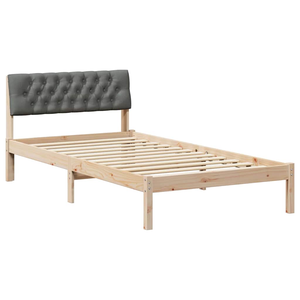 vidaXL Rama łóżka Z zagłówkiem brązowy i ciemnoszary 100 x 200 cm