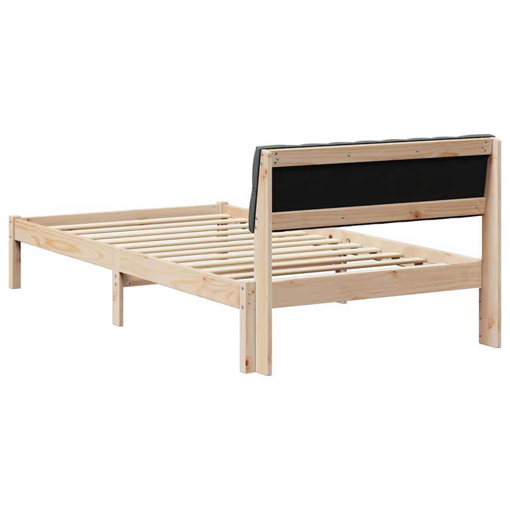 vidaXL Rama łóżka Z zagłówkiem brązowy i ciemnoszary 100 x 200 cm