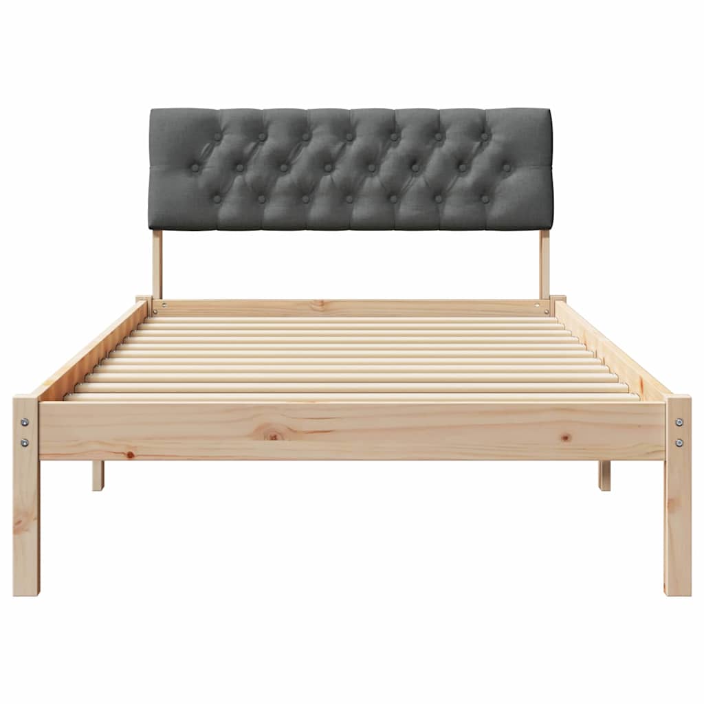 vidaXL Rama łóżka Z zagłówkiem brązowy i ciemnoszary 100 x 200 cm