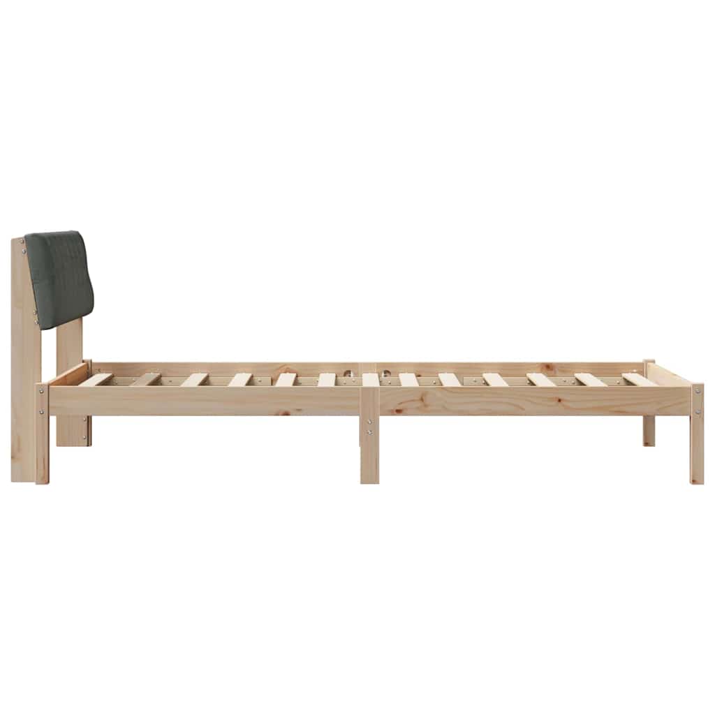 vidaXL Rama łóżka Z zagłówkiem brązowy i ciemnoszary 100 x 200 cm