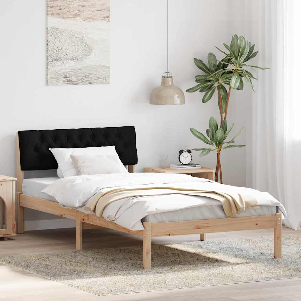 vidaXL Rama łóżka brązowo-czarny 100 x 200 cm Lite drewno sosnowe