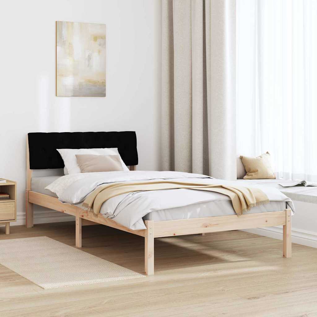 vidaXL Rama łóżka brązowo-czarny 100 x 200 cm Lite drewno sosnowe