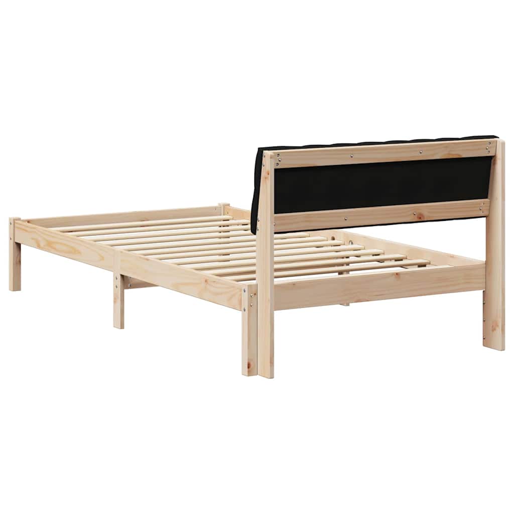 vidaXL Rama łóżka brązowo-czarny 100 x 200 cm Lite drewno sosnowe
