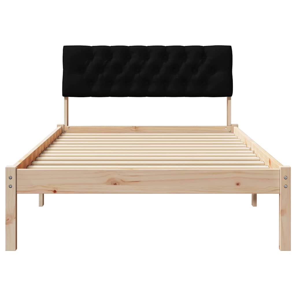 vidaXL Rama łóżka brązowo-czarny 100 x 200 cm Lite drewno sosnowe