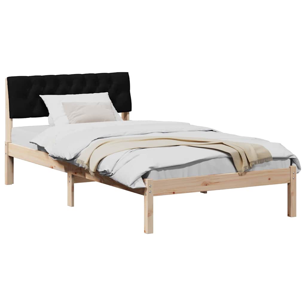 vidaXL Rama łóżka brązowo-czarny 100 x 200 cm Lite drewno sosnowe