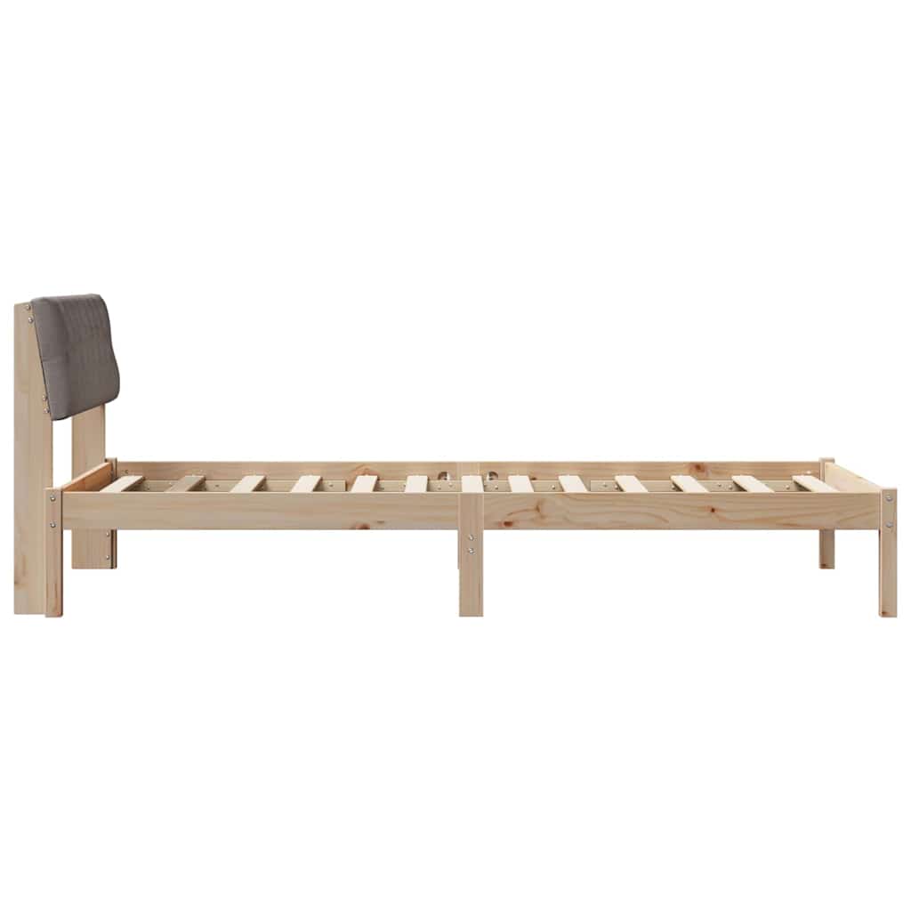 vidaXL Rama łóżka Brązowy i taupe 100 x 200 cm Lite drewno sosnowe