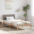 vidaXL Rama łóżka Brązowy i taupe 90 x 200 cm Lite drewno sosnowe