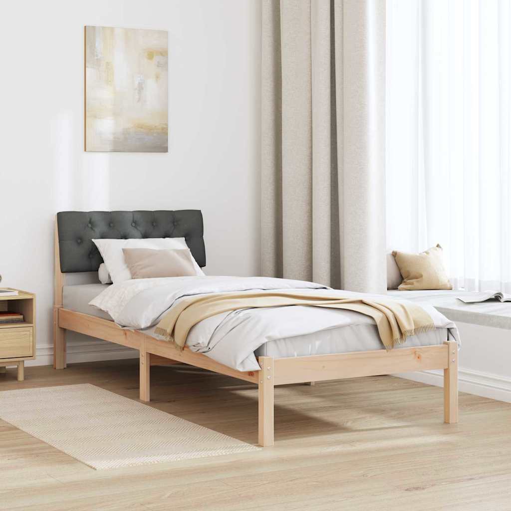 vidaXL Rama łóżka Z zagłówkiem brązowy i ciemnoszary 80 x 200 cm