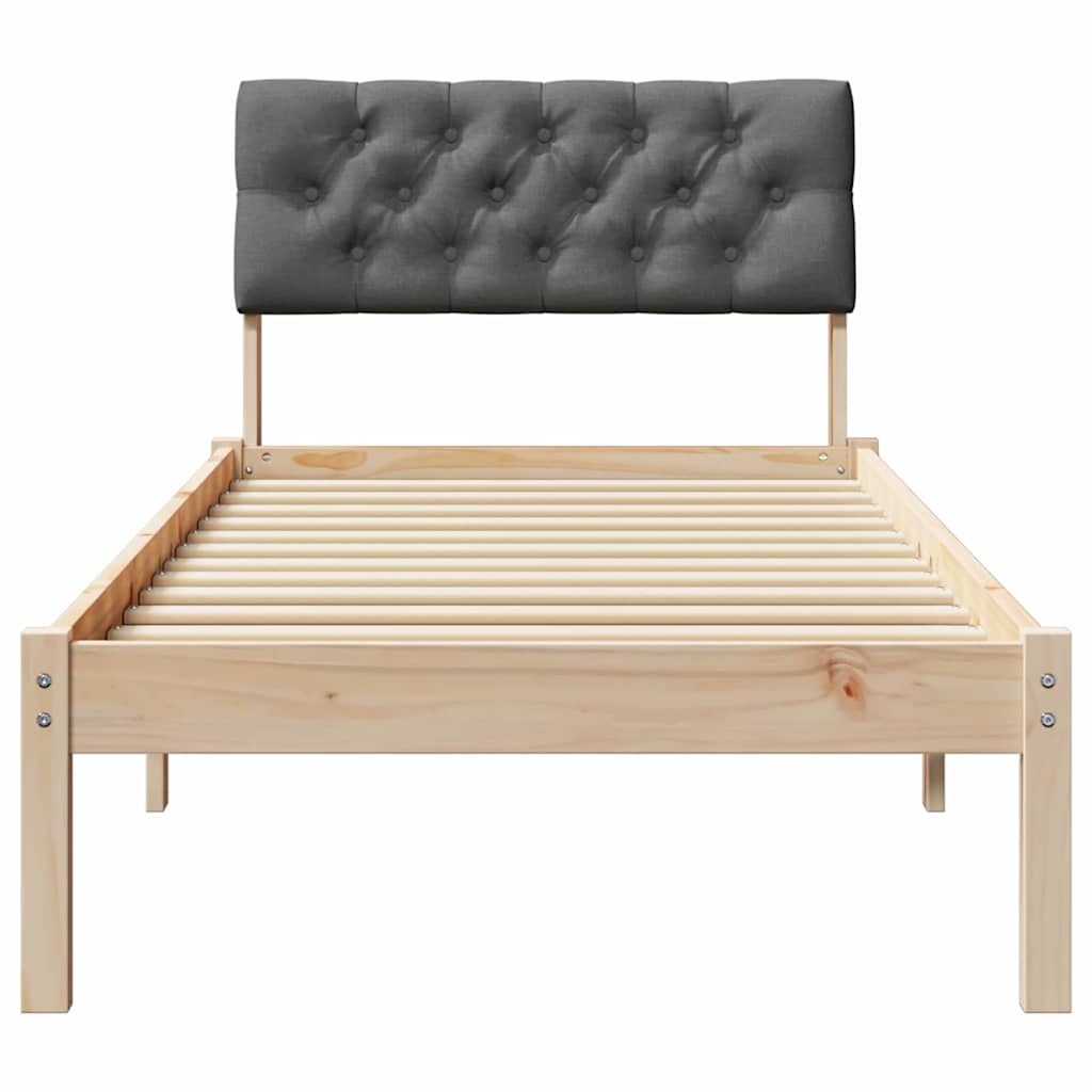 vidaXL Rama łóżka Z zagłówkiem brązowy i ciemnoszary 80 x 200 cm