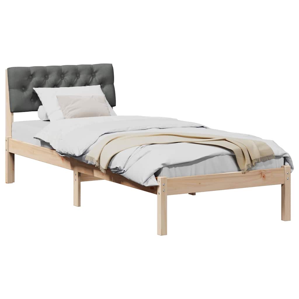 vidaXL Rama łóżka Z zagłówkiem brązowy i ciemnoszary 80 x 200 cm