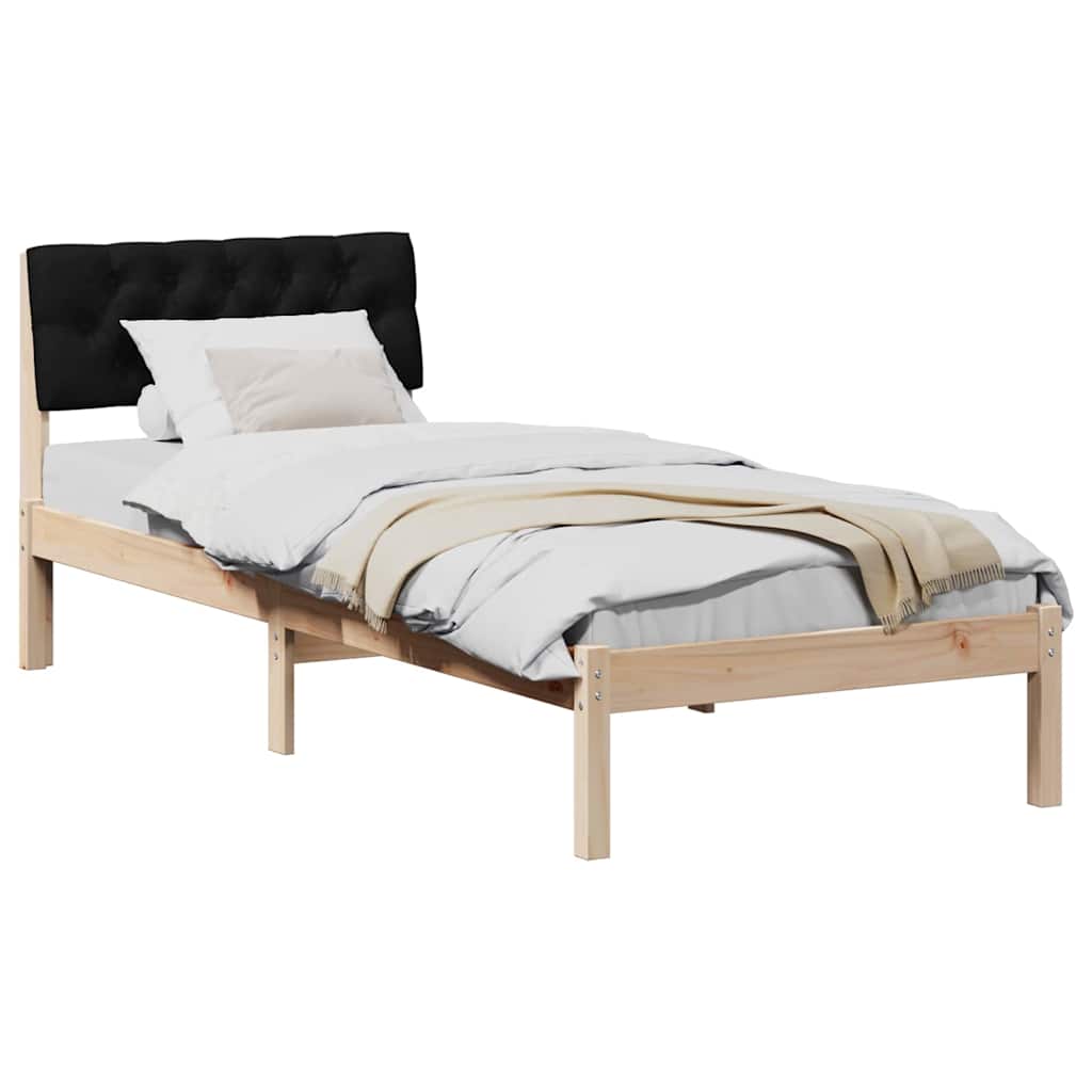 vidaXL Rama łóżka brązowo-czarny 80 x 200 cm Lite drewno sosnowe