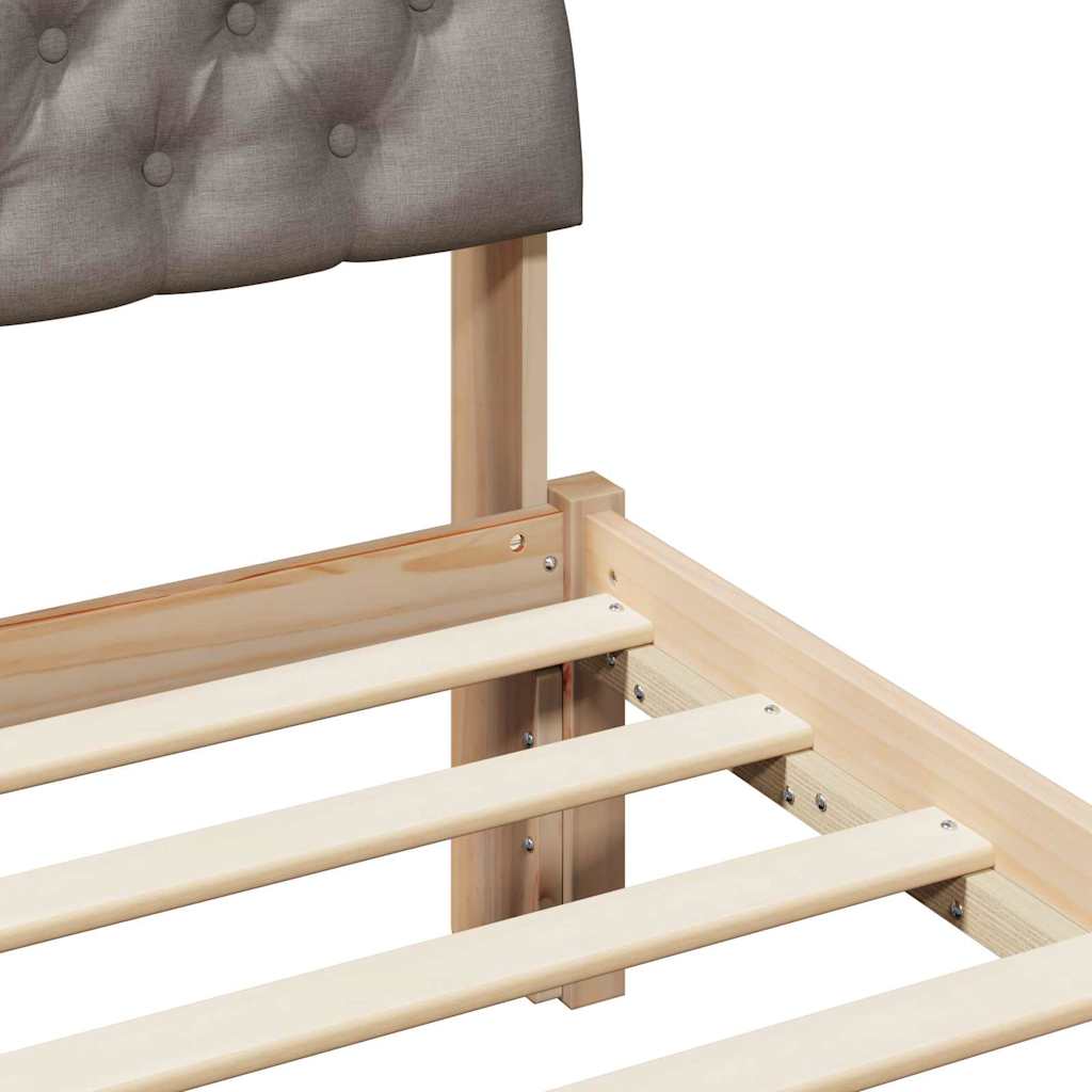 vidaXL Rama łóżka Brązowy i taupe 80 x 200 cm Lite drewno sosnowe