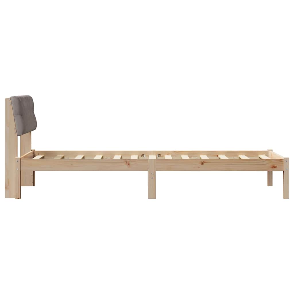 vidaXL Rama łóżka Brązowy i taupe 80 x 200 cm Lite drewno sosnowe