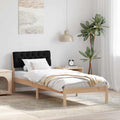 vidaXL Rama łóżka brązowo-czarny 75 x 190 cm Lite drewno sosnowe