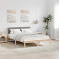 vidaXL Rama łóżka Brązowy i taupe 135 x 190 cm Lite drewno sosnowe