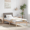vidaXL Rama łóżka Brązowy i taupe 75 x 190 cm Lite drewno sosnowe