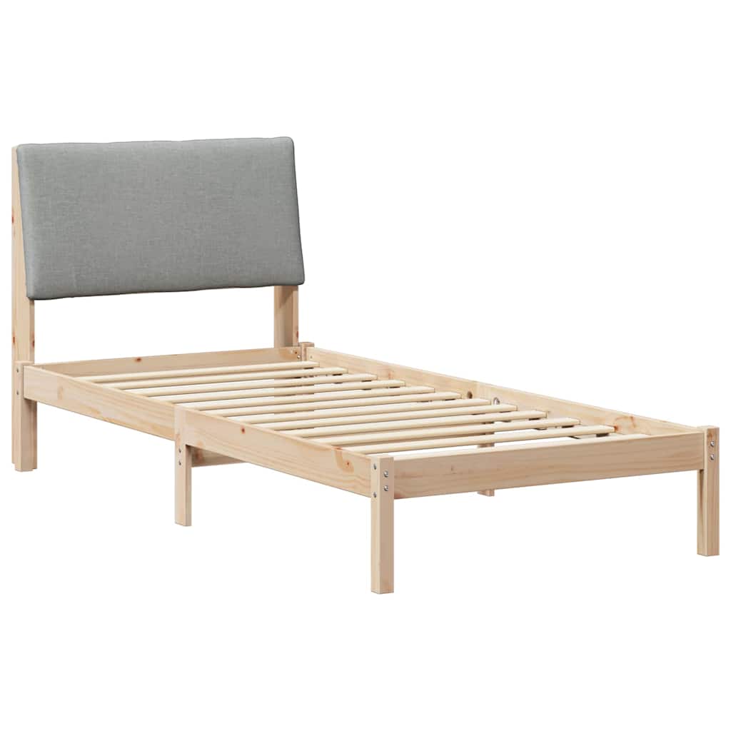 vidaXL Rama łóżka Z zagłówkiem Brązowy i jasnoszary 100 x 200 cm