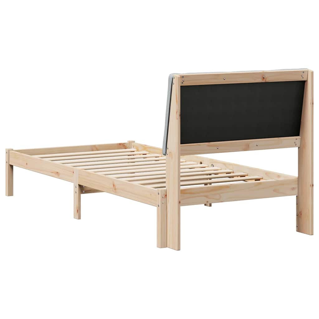 vidaXL Rama łóżka Z zagłówkiem Brązowy i jasnoszary 100 x 200 cm