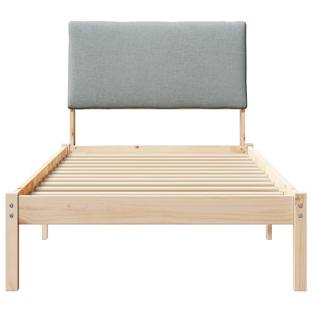 vidaXL Rama łóżka Z zagłówkiem Brązowy i jasnoszary 100 x 200 cm